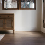 Luxury hardwood flooring installation in a Whistler, BC home with natural wood aesthetics