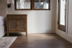 Luxury hardwood flooring installation in a Whistler, BC home with natural wood aesthetics