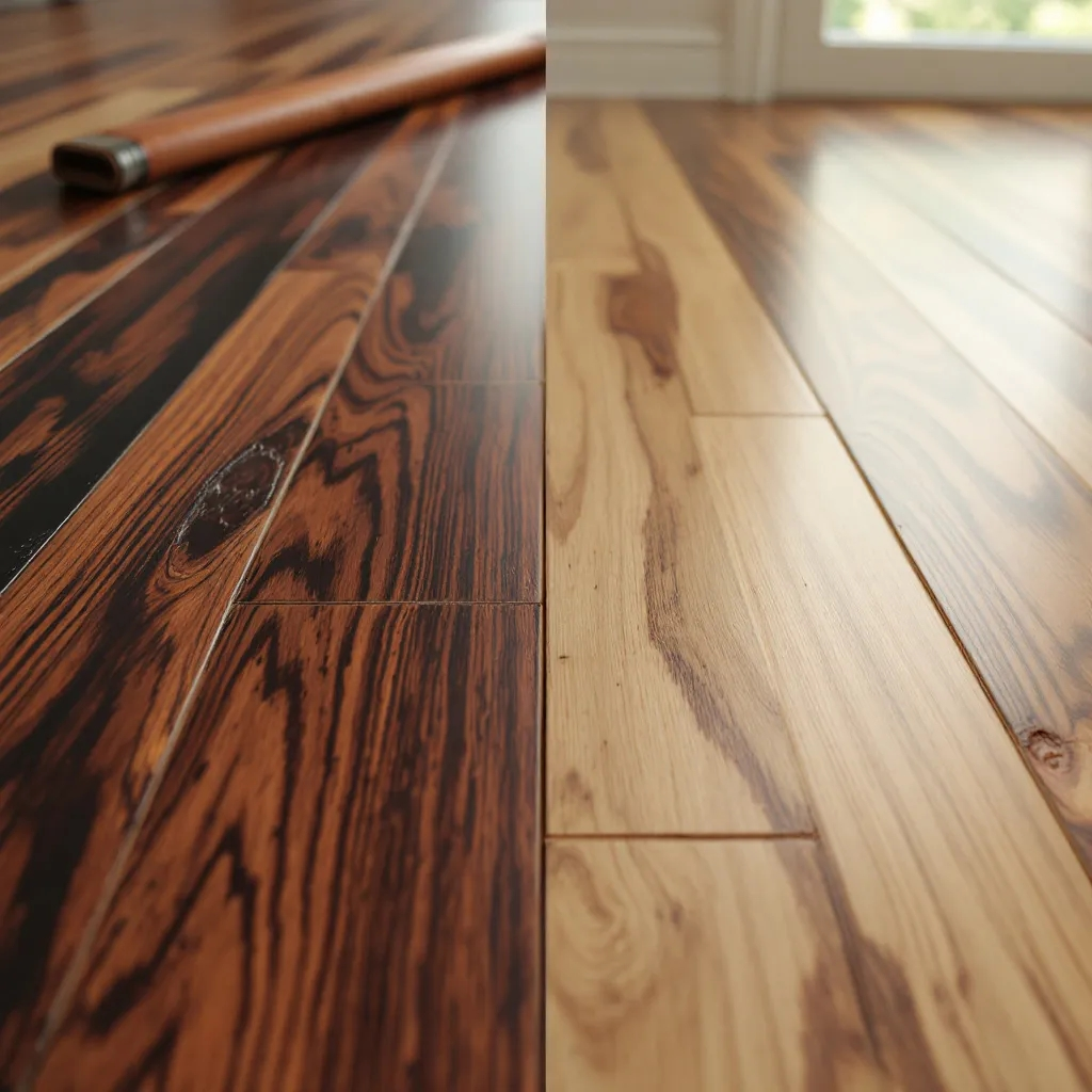 Before and after hardwood board replacement Whistler