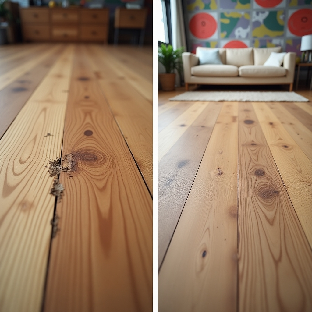 Hardwood floor repair in Whistler chalet