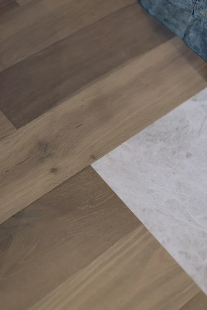 White oak flooring detail in the Nordic Place project home — Tantalus Floors