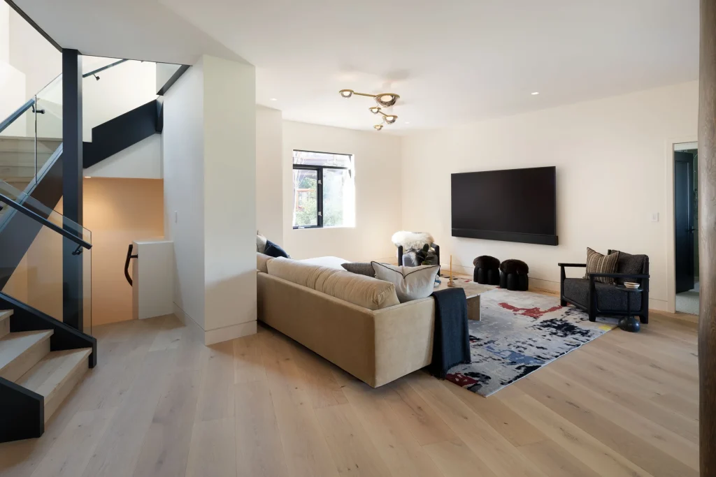 White oak flooring in the Sunridge project home — Tantalus Floors