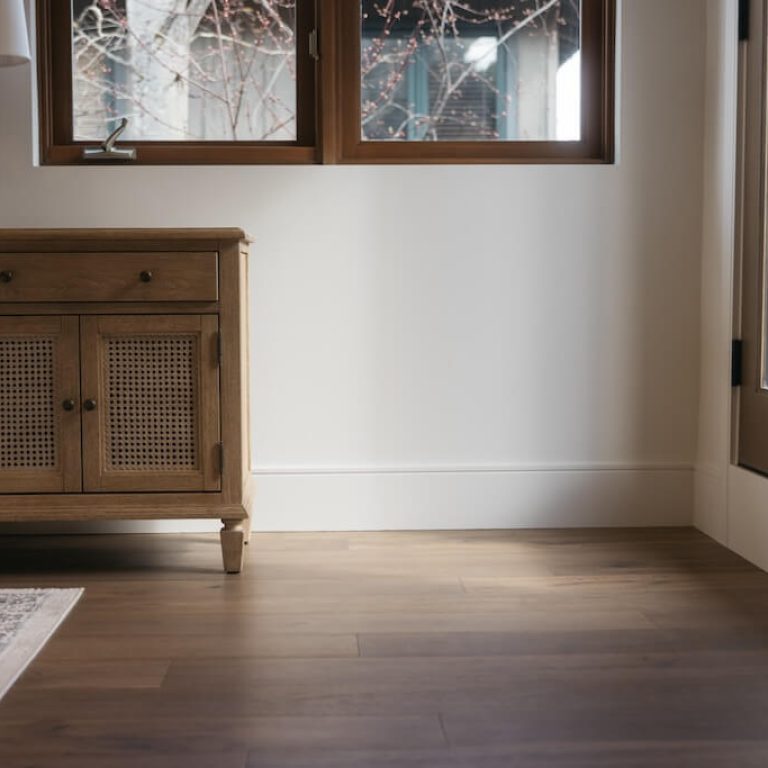 Luxury hardwood flooring installation in a Whistler, BC home with natural wood aesthetics